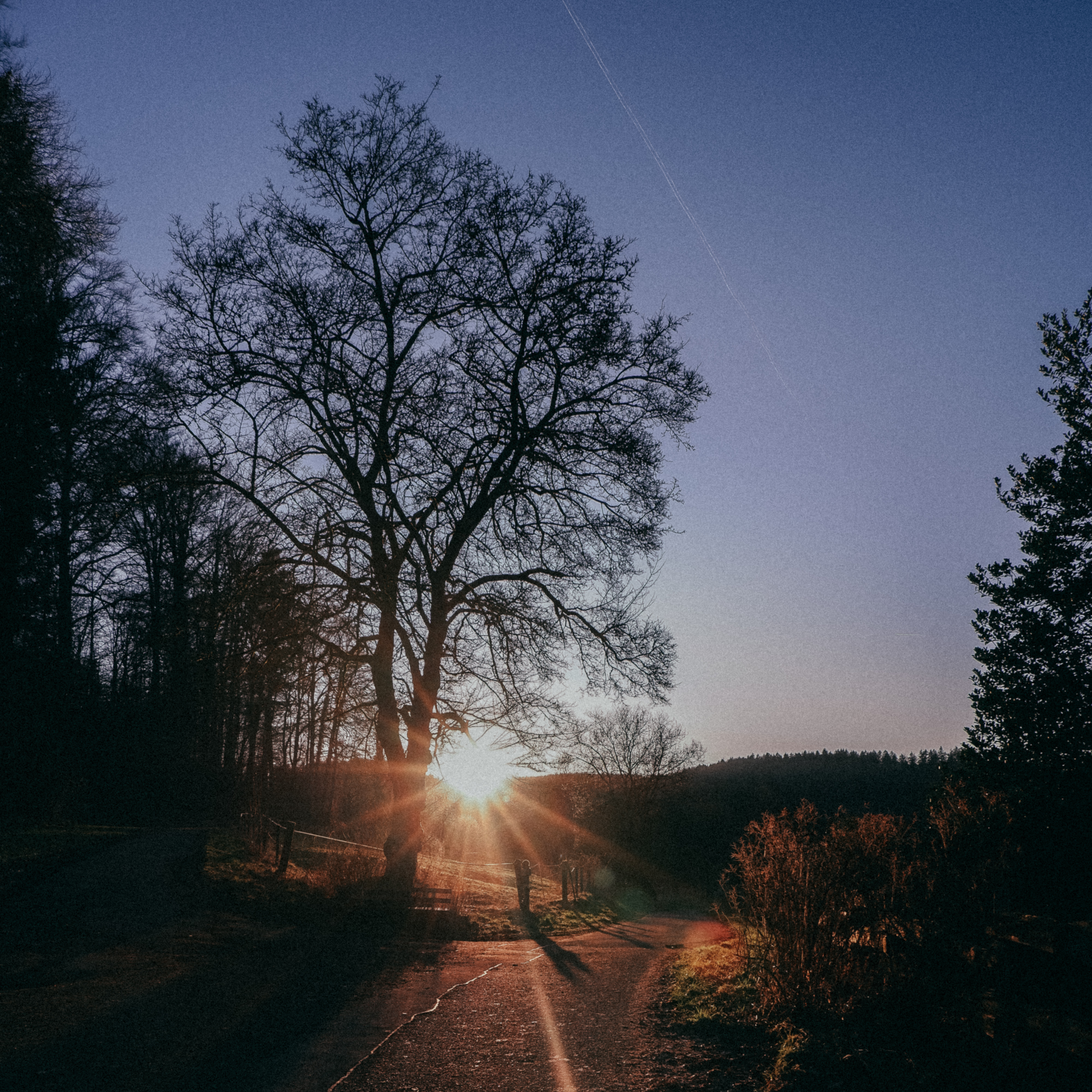 Sonnenuntergang über den Eifel-Feldern